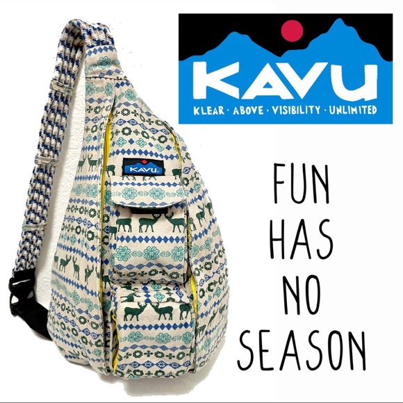Kavu Bags Kavu Retired Deer Print Cotton Canvas Rope Slingbackpack